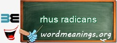 WordMeaning blackboard for rhus radicans